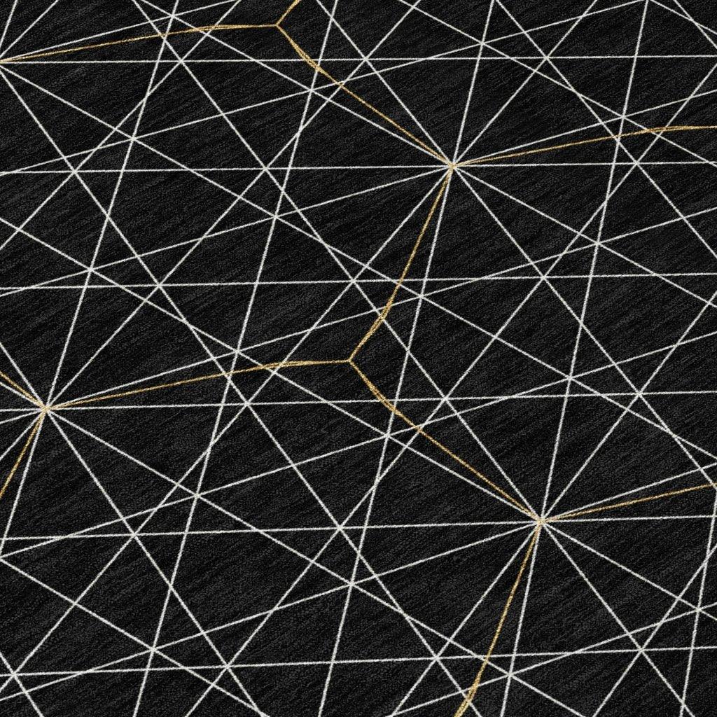 LOOMLAN Rugs Alina Black Washable Indoor-Outdoor Rug