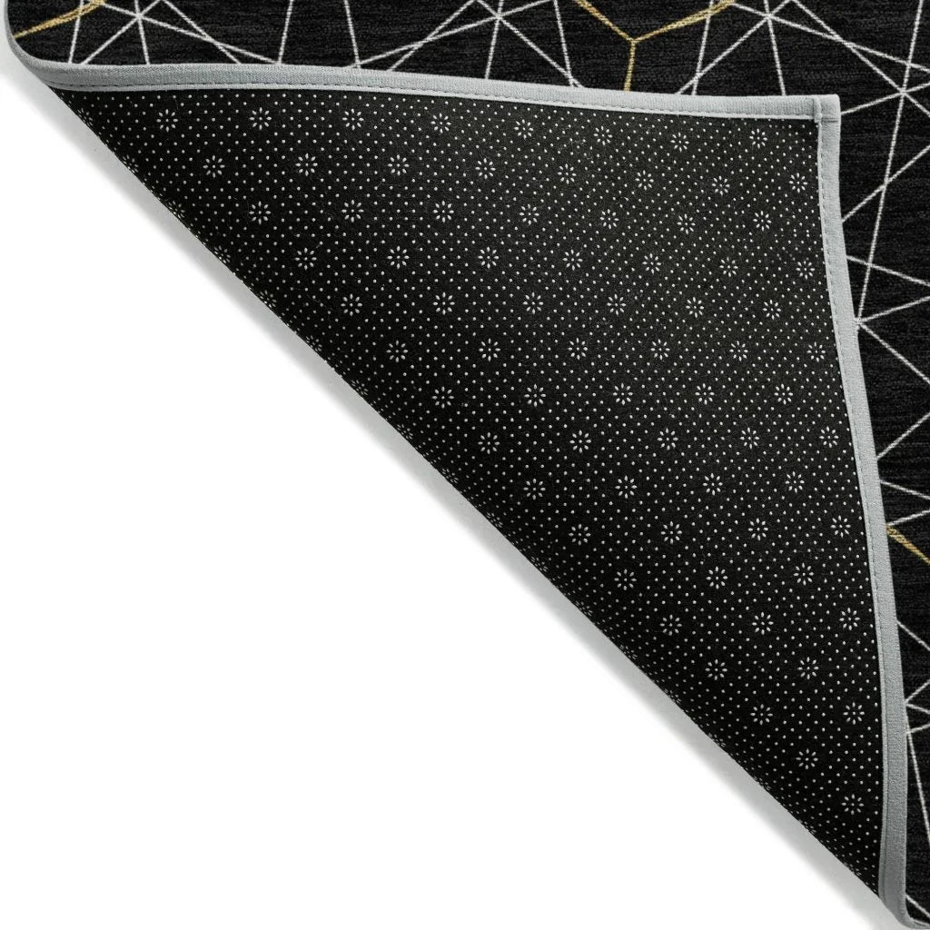 LOOMLAN Rugs Alina Black Washable Indoor-Outdoor Rug