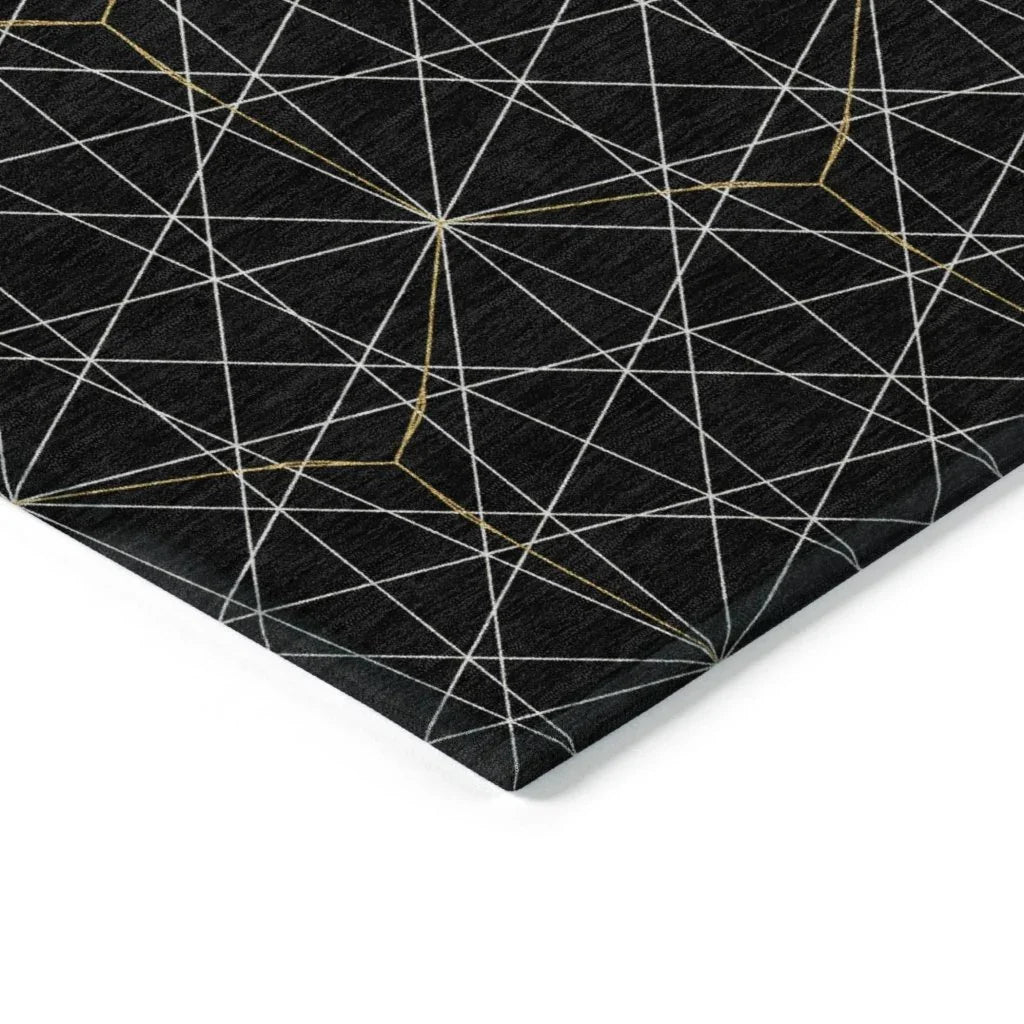 LOOMLAN Rugs Alina Black Washable Indoor-Outdoor Rug