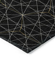 LOOMLAN Rugs Alina Black Washable Indoor-Outdoor Rug
