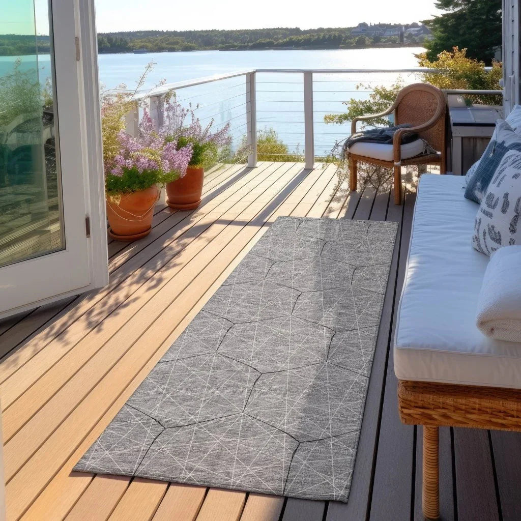 LOOMLAN Rugs Alina Gray Washable Indoor-Outdoor Rug