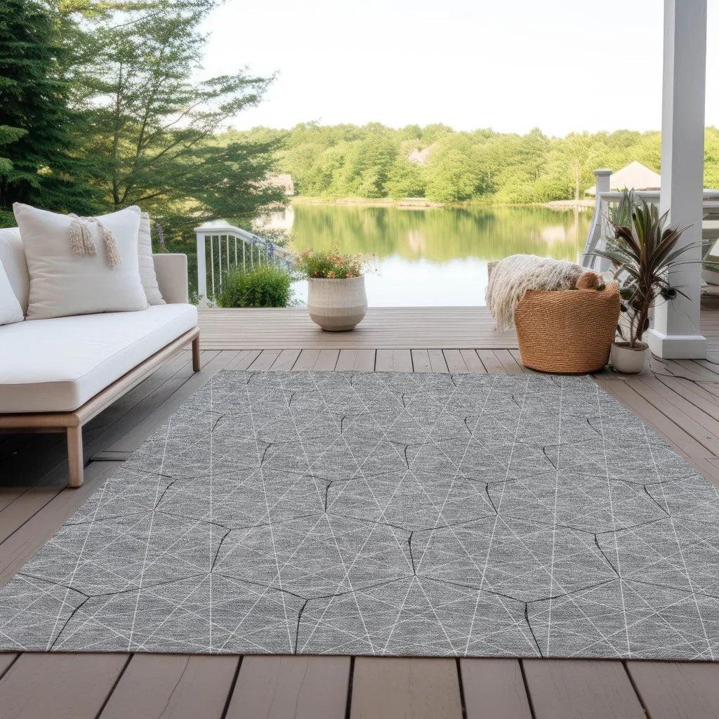 LOOMLAN Rugs Alina Gray Washable Indoor-Outdoor Rug