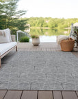 LOOMLAN Rugs Alina Gray Washable Indoor-Outdoor Rug