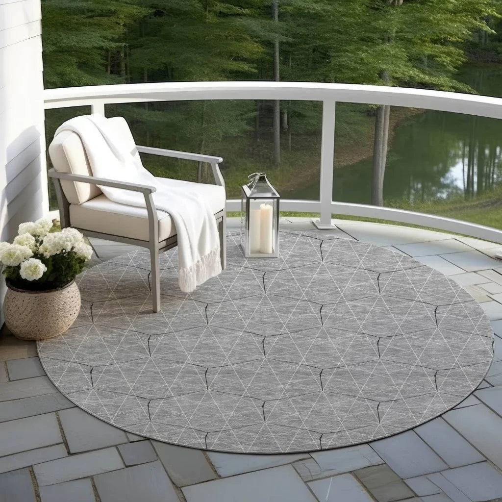 LOOMLAN Rugs Alina Gray Washable Indoor-Outdoor Rug