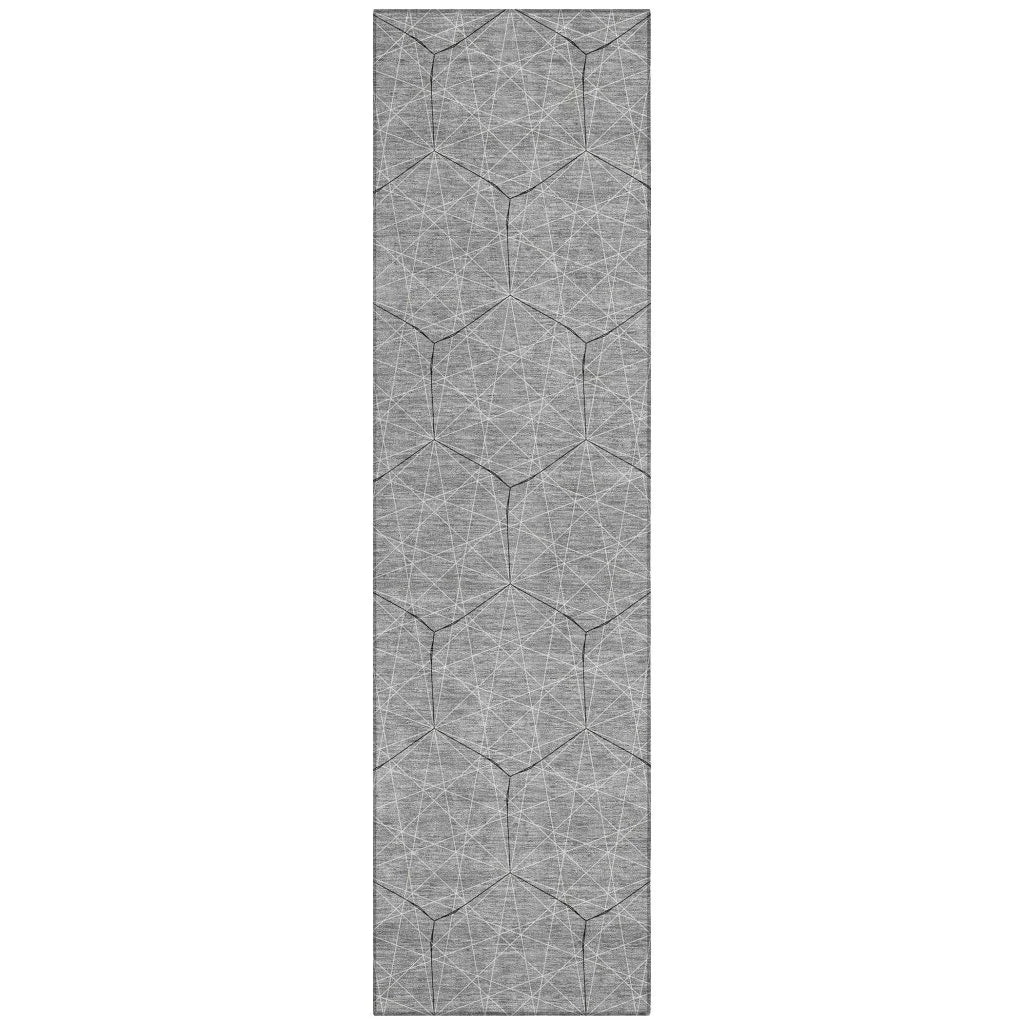 LOOMLAN Rugs Alina Gray Washable Indoor-Outdoor Rug