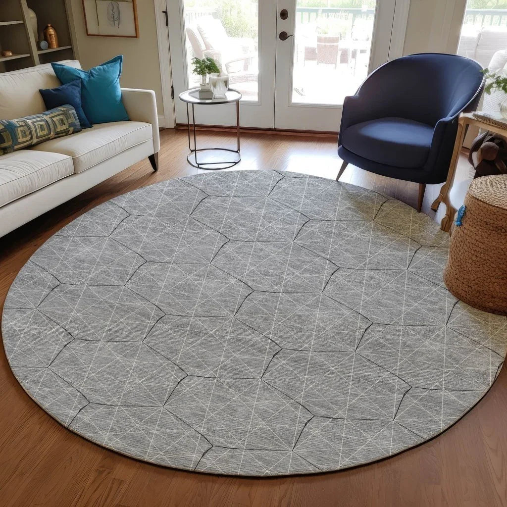 LOOMLAN Rugs Alina Gray Washable Indoor-Outdoor Rug