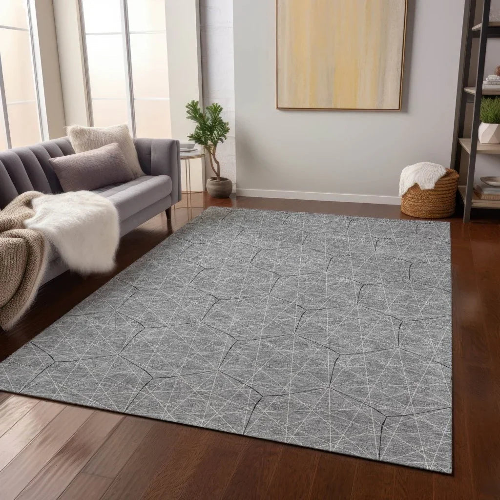 LOOMLAN Rugs Alina Gray Washable Indoor-Outdoor Rug