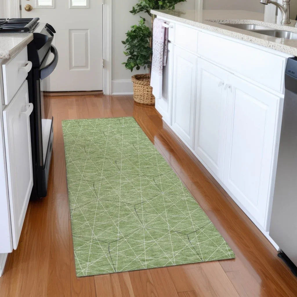 LOOMLAN Rugs Alina Green Washable Indoor-Outdoor Rug