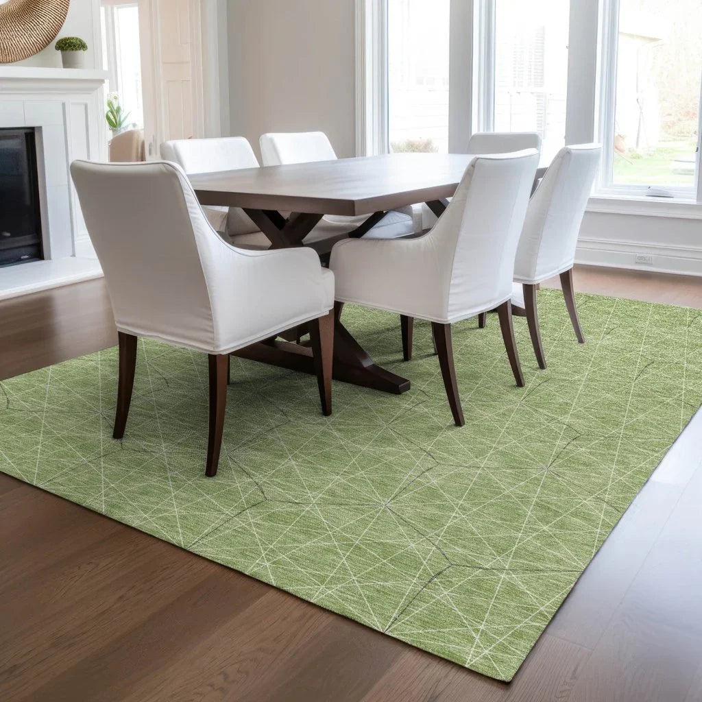 LOOMLAN Rugs Alina Green Washable Indoor-Outdoor Rug