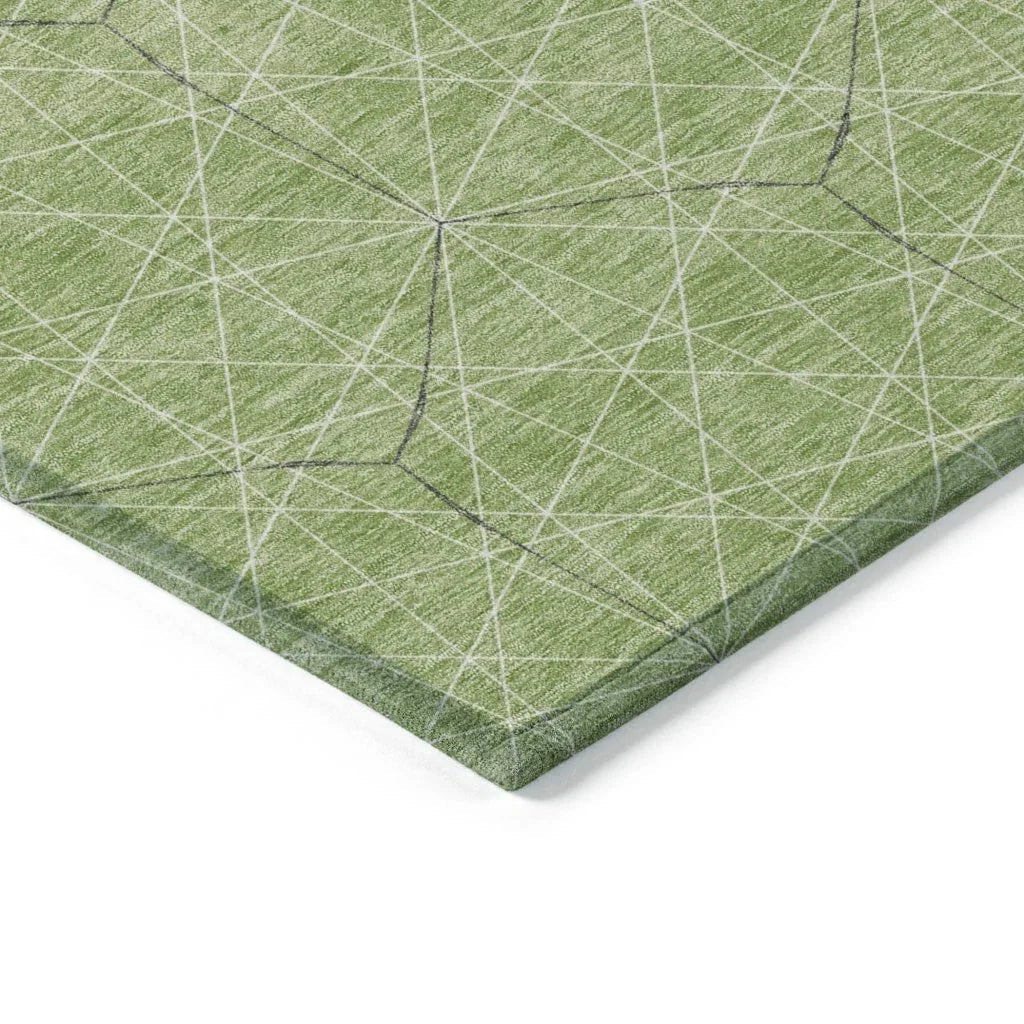 LOOMLAN Rugs Alina Green Washable Indoor-Outdoor Rug