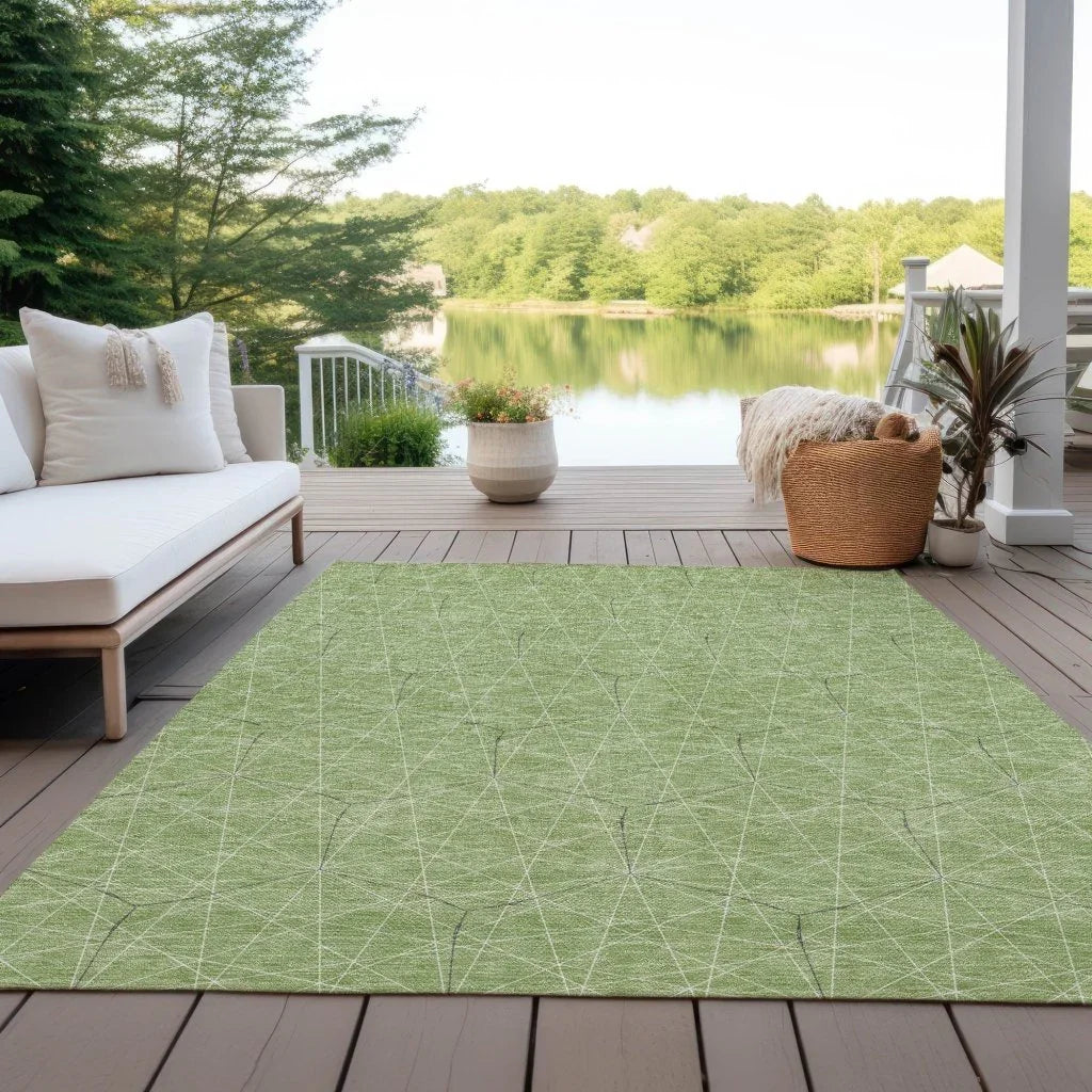 LOOMLAN Rugs Alina Green Washable Indoor-Outdoor Rug