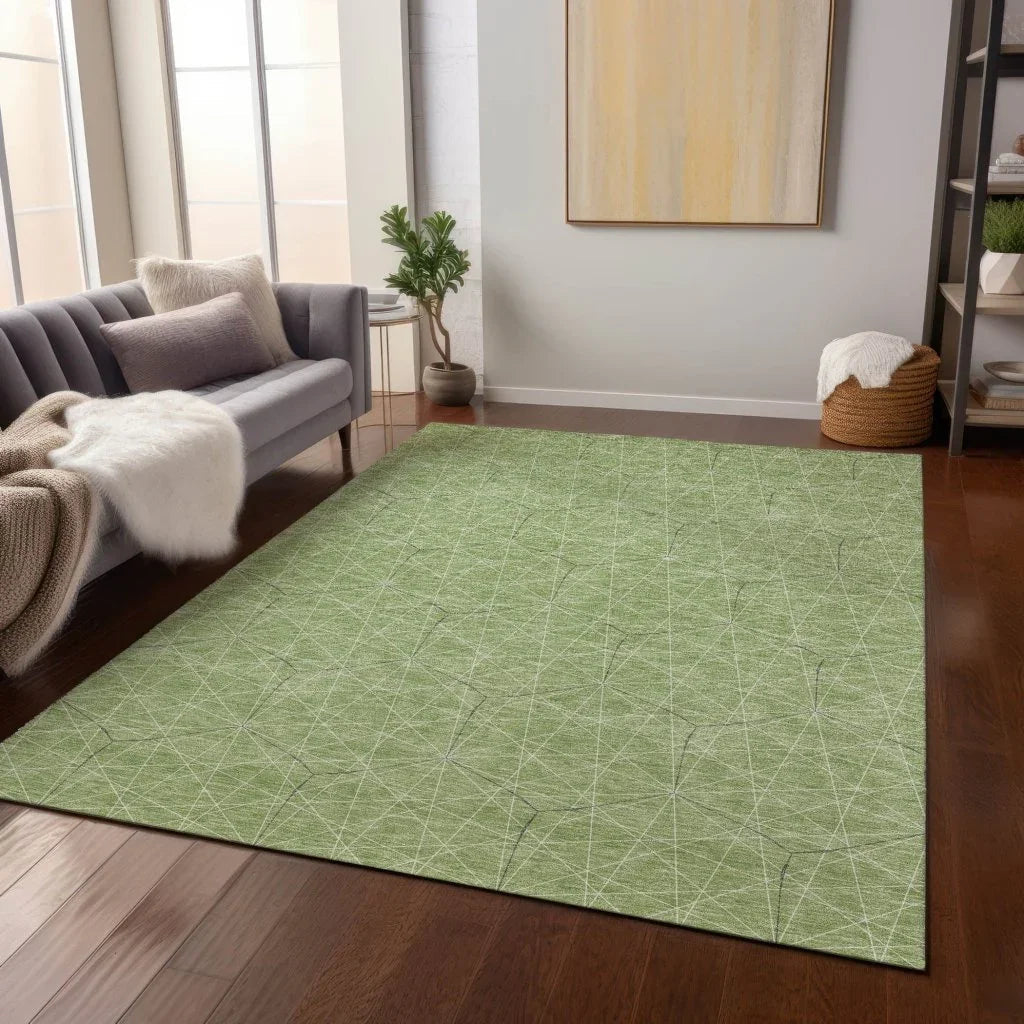 LOOMLAN Rugs Alina Green Washable Indoor-Outdoor Rug