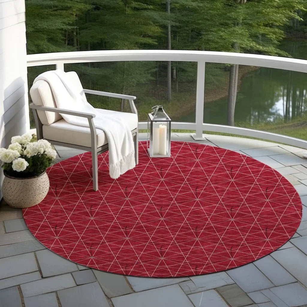 LOOMLAN Rugs Alina Red Washable Indoor-Outdoor Rug