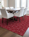 LOOMLAN Rugs Alina Red Washable Indoor-Outdoor Rug