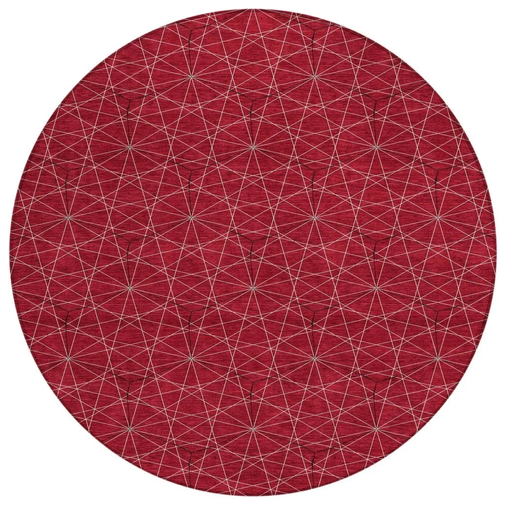 LOOMLAN Rugs Alina Red Washable Indoor-Outdoor Rug