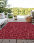 LOOMLAN Rugs Alina Red Washable Indoor-Outdoor Rug