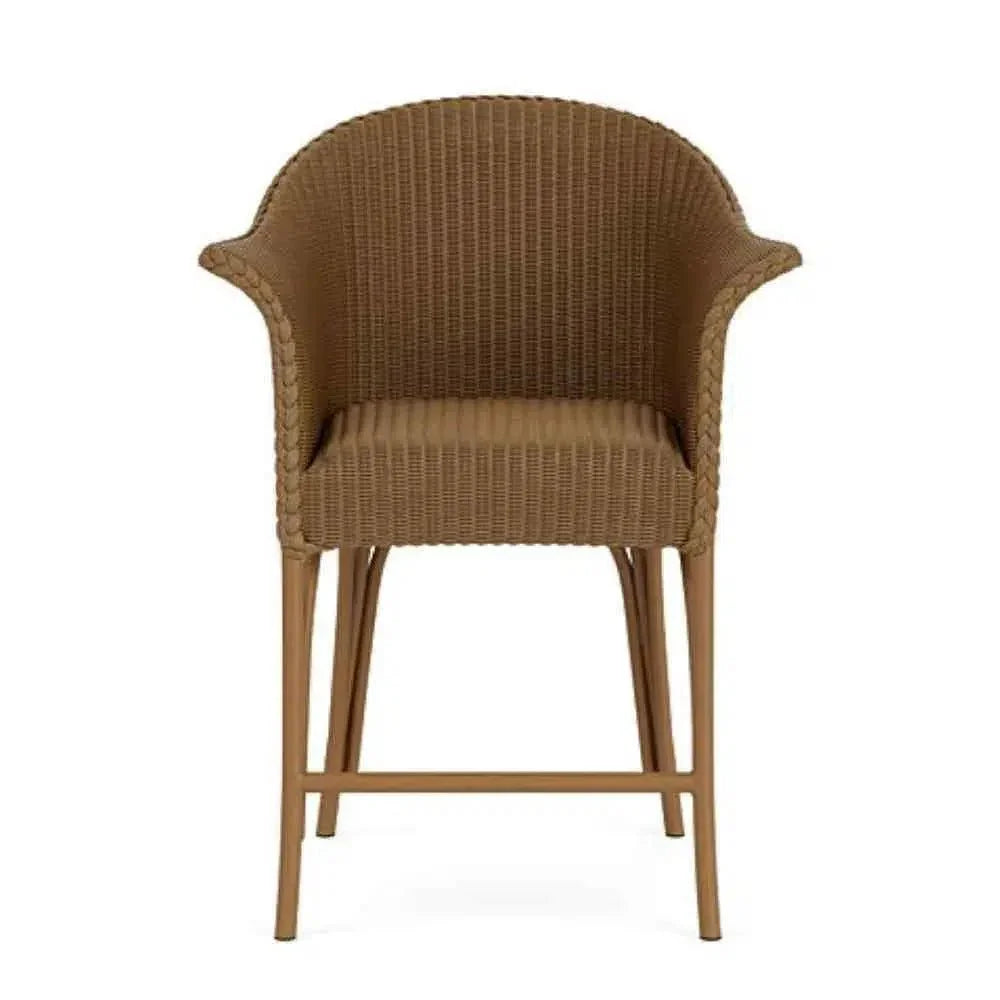 All Seasons Balcony Stool Padded Seat Wicker Outdoor - LOOMLAN - Lloyd Flanders - Outdoor Accent Chairs
