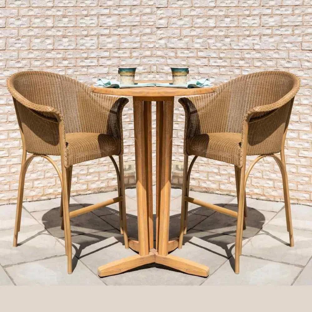 All Seasons Balcony Stool Padded Seat Wicker Outdoor - LOOMLAN - Lloyd Flanders - Outdoor Accent Chairs