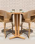 All Seasons Balcony Stool Padded Seat Wicker Outdoor - LOOMLAN - Lloyd Flanders - Outdoor Accent Chairs