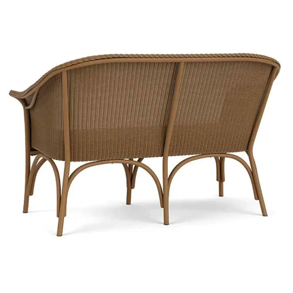 All Seasons Settee Padded Seat Wicker Outdoor Furniture - LOOMLAN - Lloyd Flanders - Outdoor Sofas & Loveseats