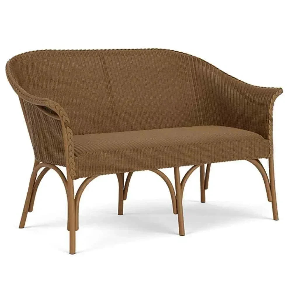 All Seasons Settee Padded Seat Wicker Outdoor Furniture - LOOMLAN - Lloyd Flanders - Outdoor Sofas & Loveseats