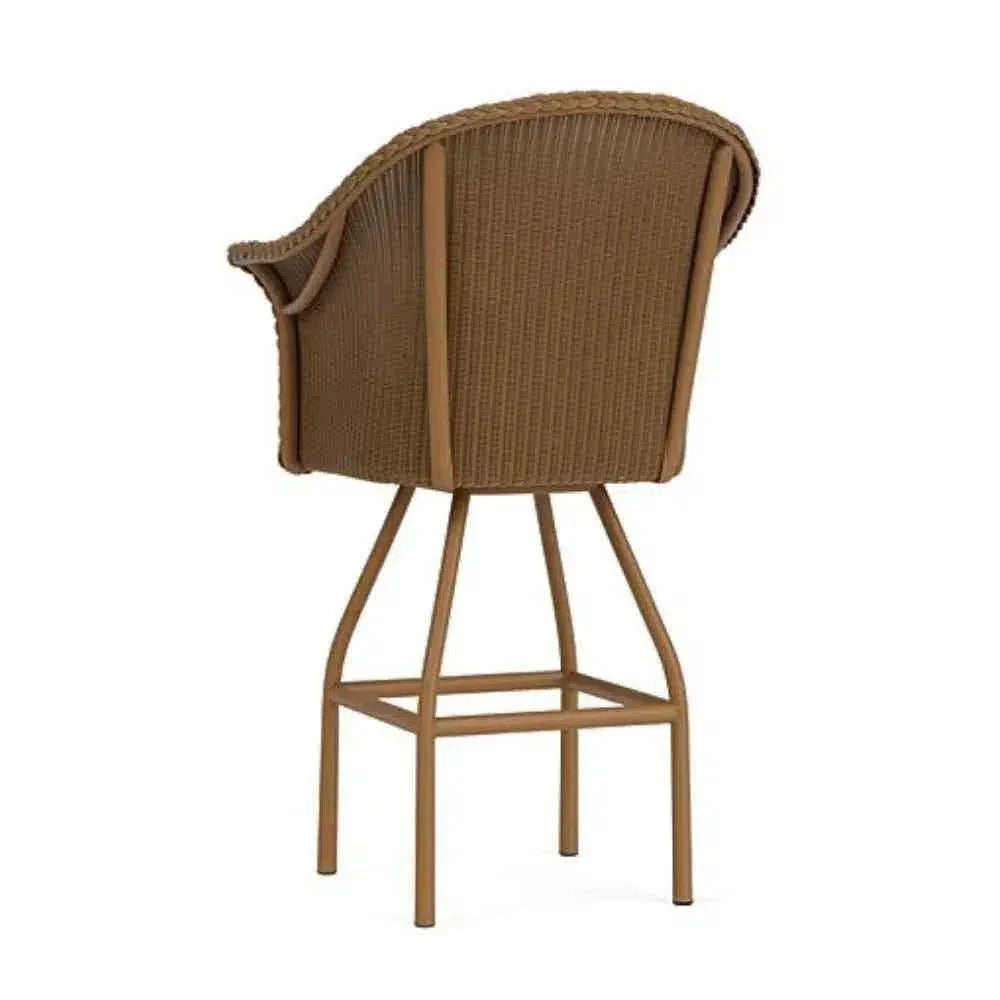 All Seasons Swivel Bar Stool Padded Seat Wicker Outdoor - LOOMLAN - Lloyd Flanders - Outdoor Bar Stools