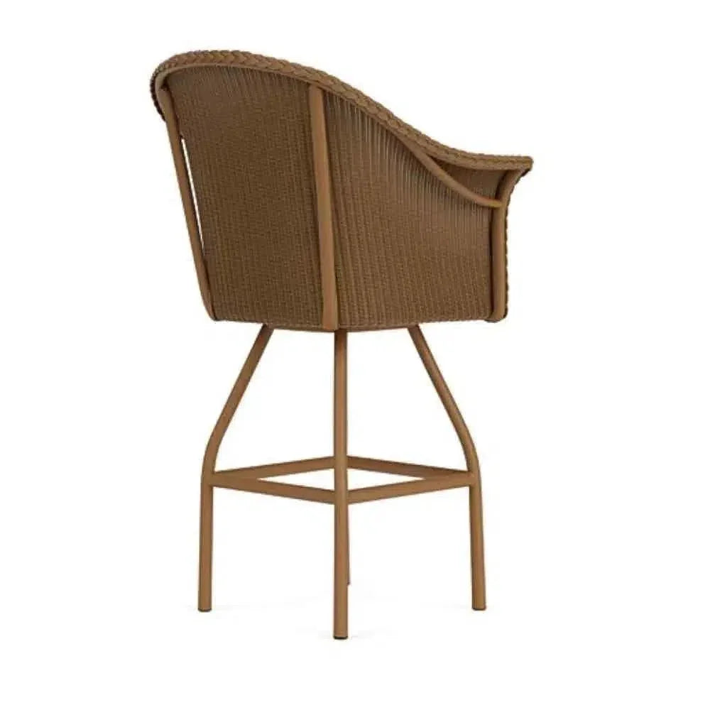 All Seasons Swivel Bar Stool Padded Seat Wicker Outdoor - LOOMLAN - Lloyd Flanders - Outdoor Bar Stools