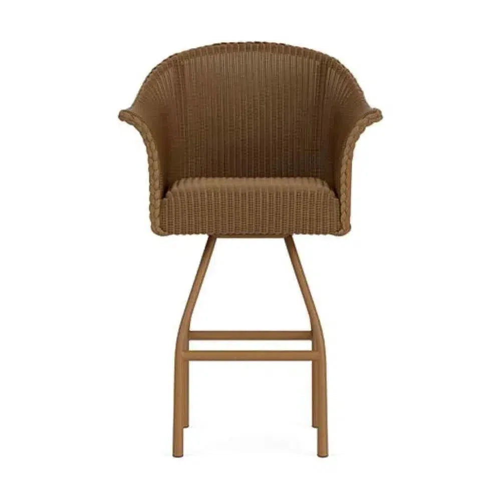 All Seasons Swivel Bar Stool Padded Seat Wicker Outdoor - LOOMLAN - Lloyd Flanders - Outdoor Bar Stools