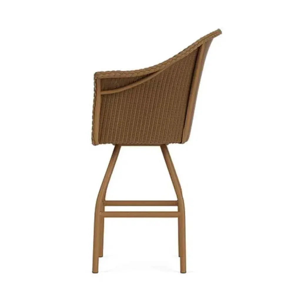 All Seasons Swivel Bar Stool Padded Seat Wicker Outdoor - LOOMLAN - Lloyd Flanders - Outdoor Bar Stools