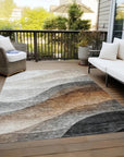 LOOMLAN Rugs Alora Brown Washable Indoor-Outdoor Rug