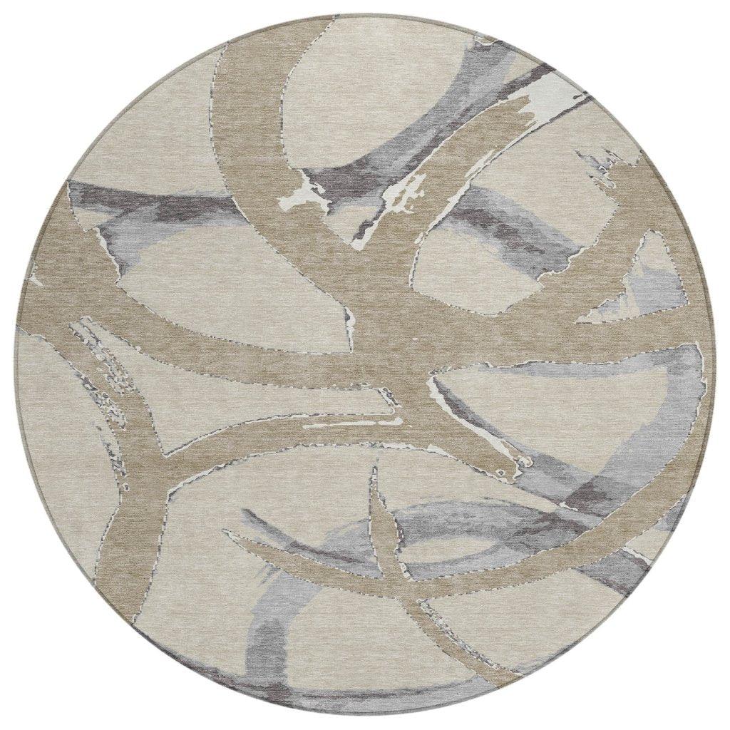 LOOMLAN Rugs Aloura Beige Washable Indoor-Outdoor Rug