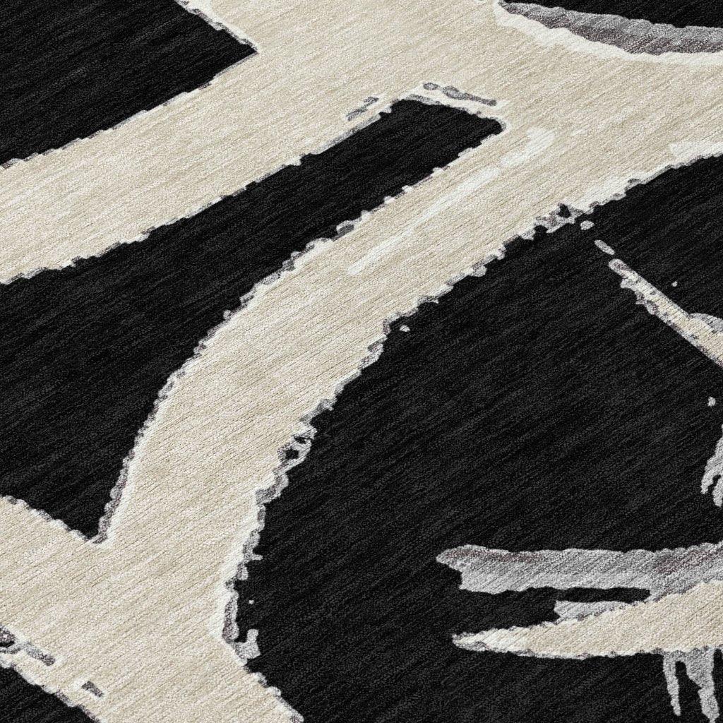 LOOMLAN Rugs Aloura Black Washable Indoor-Outdoor Rug