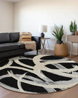 LOOMLAN Rugs Aloura Black Washable Indoor-Outdoor Rug