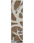 LOOMLAN Rugs Aloura Brown Washable Indoor-Outdoor Rug