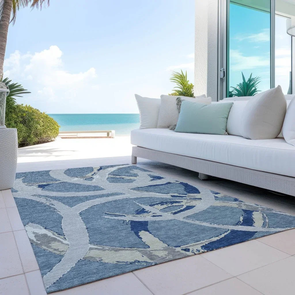LOOMLAN Rugs Aloura Denim Washable Indoor-Outdoor Rug