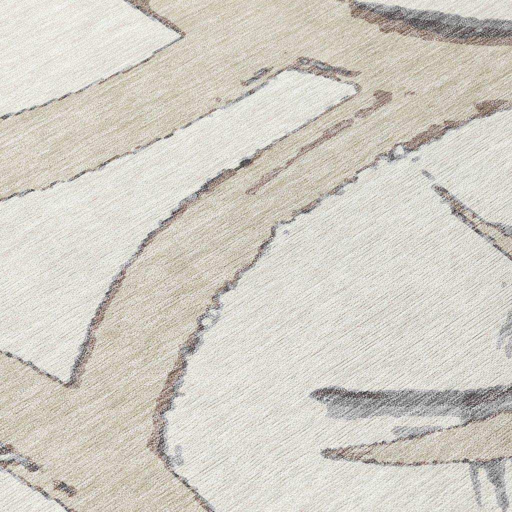 LOOMLAN Rugs Aloura Ivory Washable Indoor-Outdoor Rug