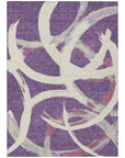 LOOMLAN Rugs Aloura Purple Washable Indoor-Outdoor Rug