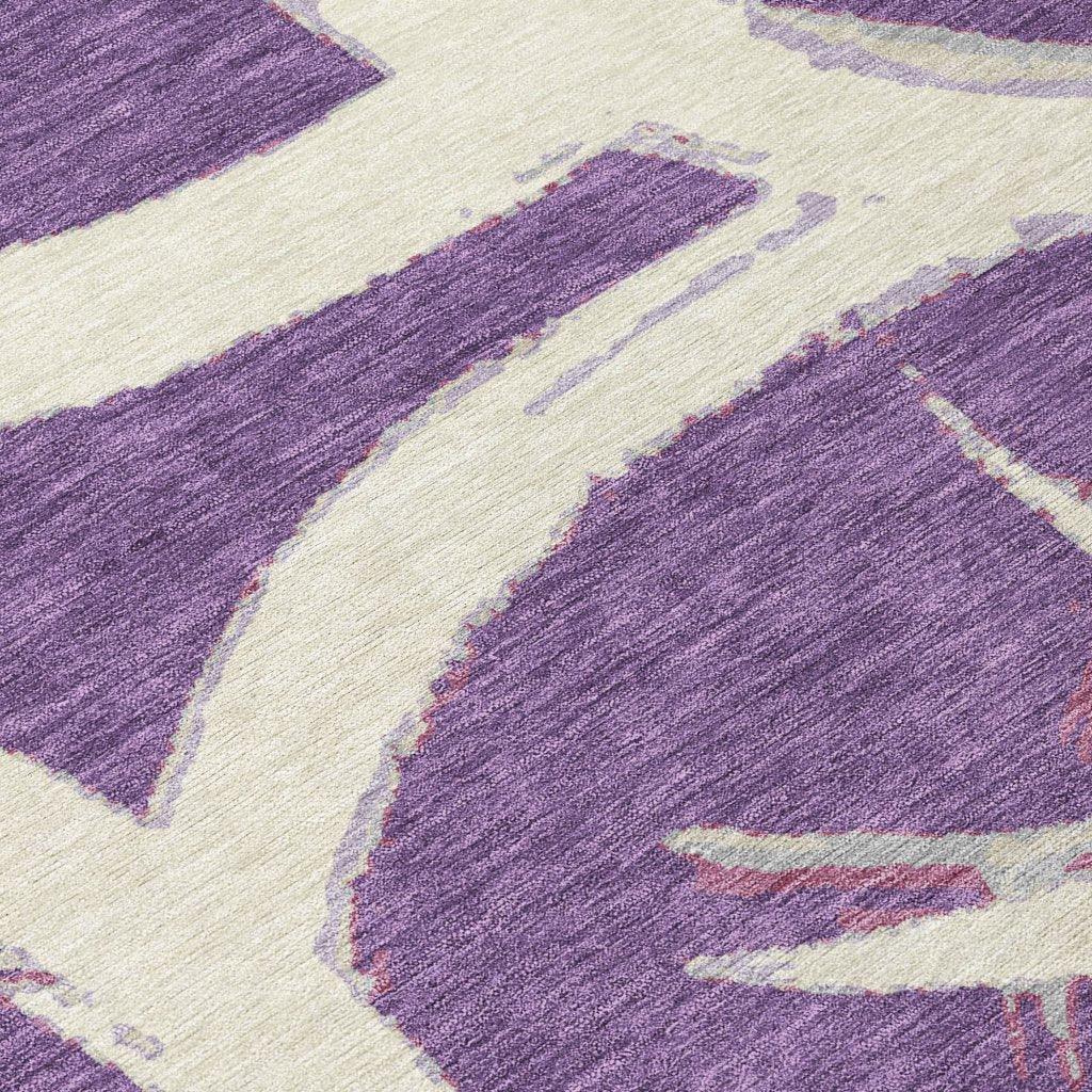 LOOMLAN Rugs Aloura Purple Washable Indoor-Outdoor Rug