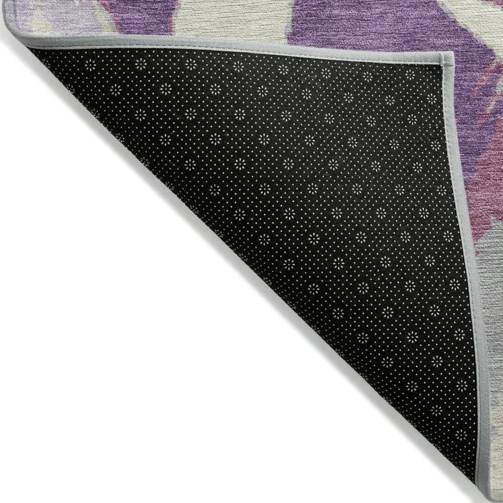 LOOMLAN Rugs Aloura Purple Washable Indoor-Outdoor Rug