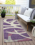 LOOMLAN Rugs Aloura Purple Washable Indoor-Outdoor Rug