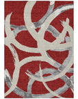 LOOMLAN Rugs Aloura Red Washable Indoor-Outdoor Rug