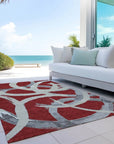 LOOMLAN Rugs Aloura Red Washable Indoor-Outdoor Rug