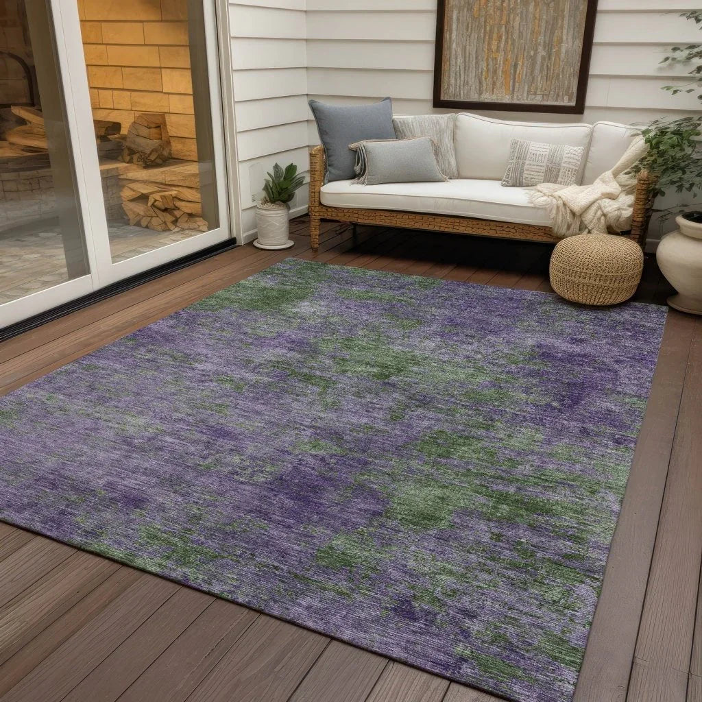 LOOMLAN Rugs Althea Purple Washable Indoor-Outdoor Rug