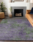 LOOMLAN Rugs Althea Purple Washable Indoor-Outdoor Rug