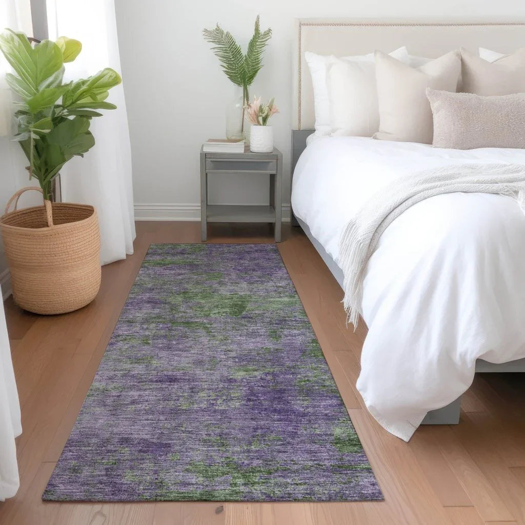 LOOMLAN Rugs Althea Purple Washable Indoor-Outdoor Rug