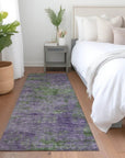 LOOMLAN Rugs Althea Purple Washable Indoor-Outdoor Rug