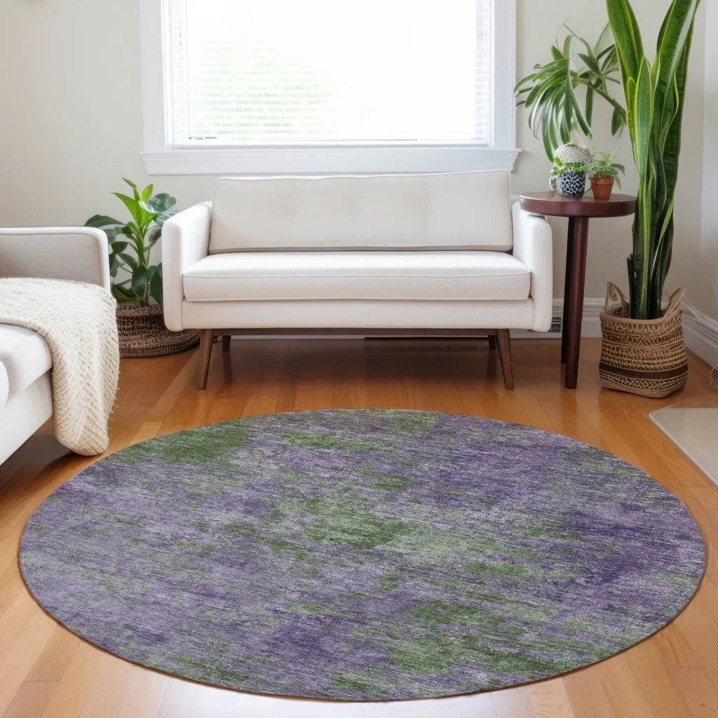 LOOMLAN Rugs Althea Purple Washable Indoor-Outdoor Rug