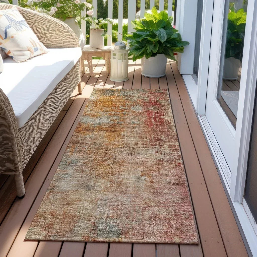 LOOMLAN Rugs Amalina Brown Washable Indoor-Outdoor Rug