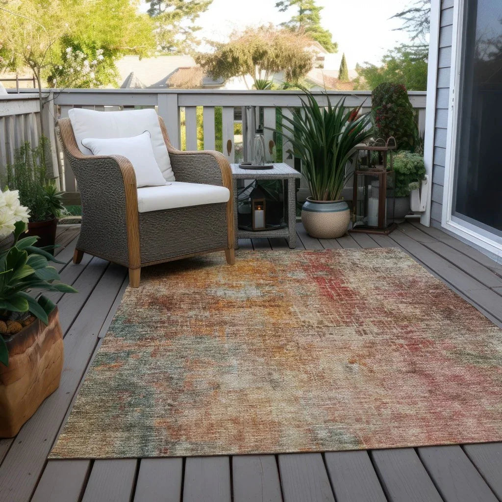 LOOMLAN Rugs Amalina Brown Washable Indoor-Outdoor Rug