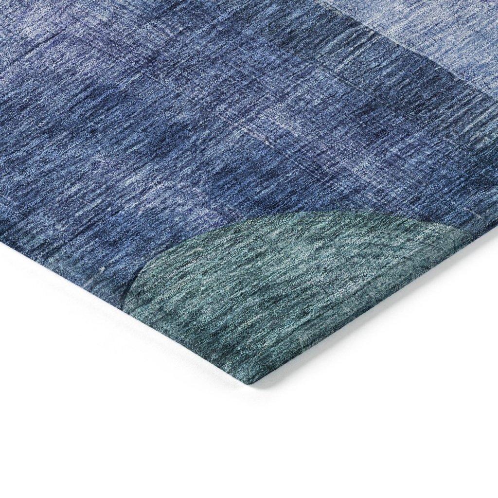 LOOMLAN Rugs Amara Blue Washable Indoor-Outdoor Rug